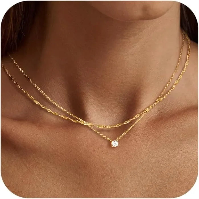 Zircon Round Pendant Necklace