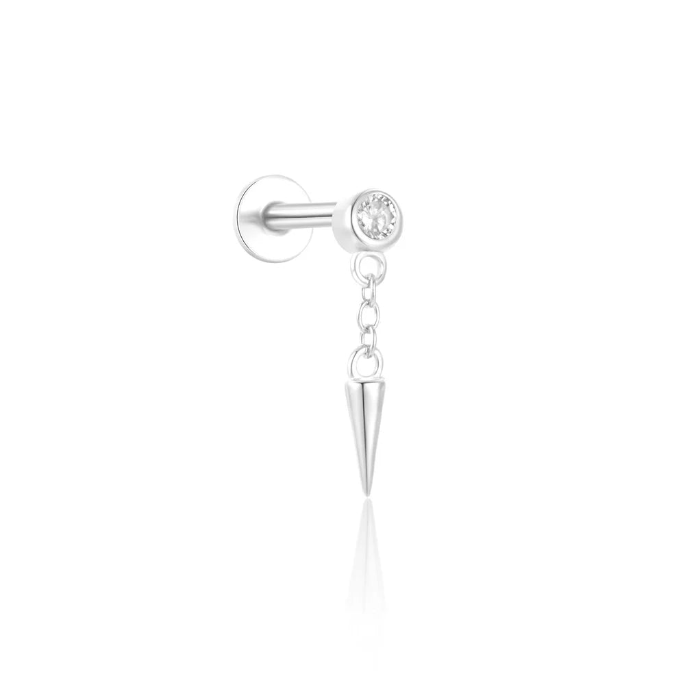 Geometric Pearl Zircon Studs