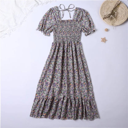 Summer Pleated Chiffon Dress