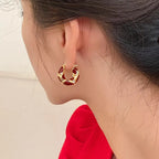 Light Luxury Rhinestone Hoops