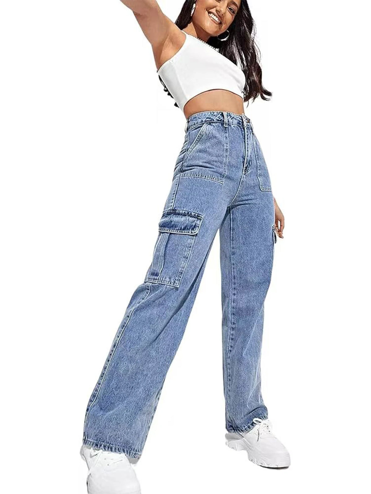 Multi-Pocket Cargo Workwear Jeans