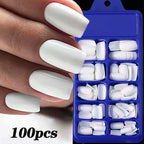Milk White Press Nails Medium