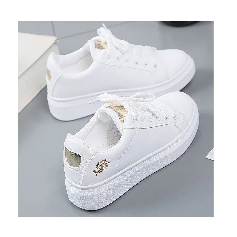 Spring Floral Lace-Up Sneakers