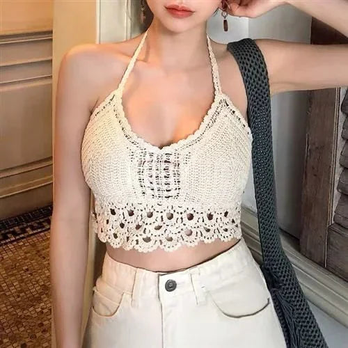 Tassel Spaghetti Strap Crop Top