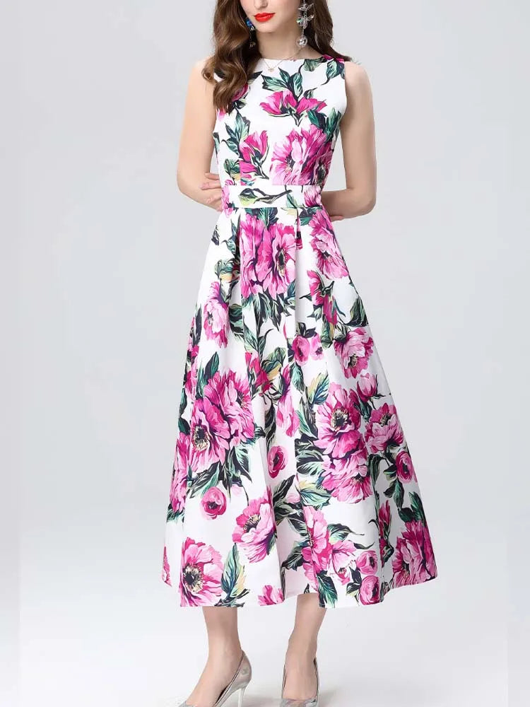 Elegant Sleeveless High Waist Dress