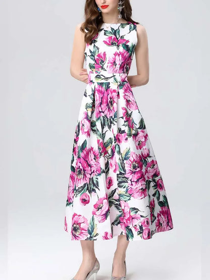 Elegant Sleeveless High Waist Dress