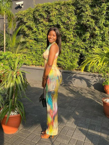 Colorful Patchwork Party Dress