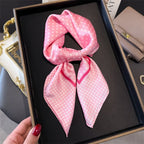 Dot Print 70cm Silk Square Scarf