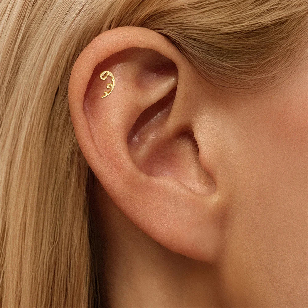 Gold Zircon Stud Earrings