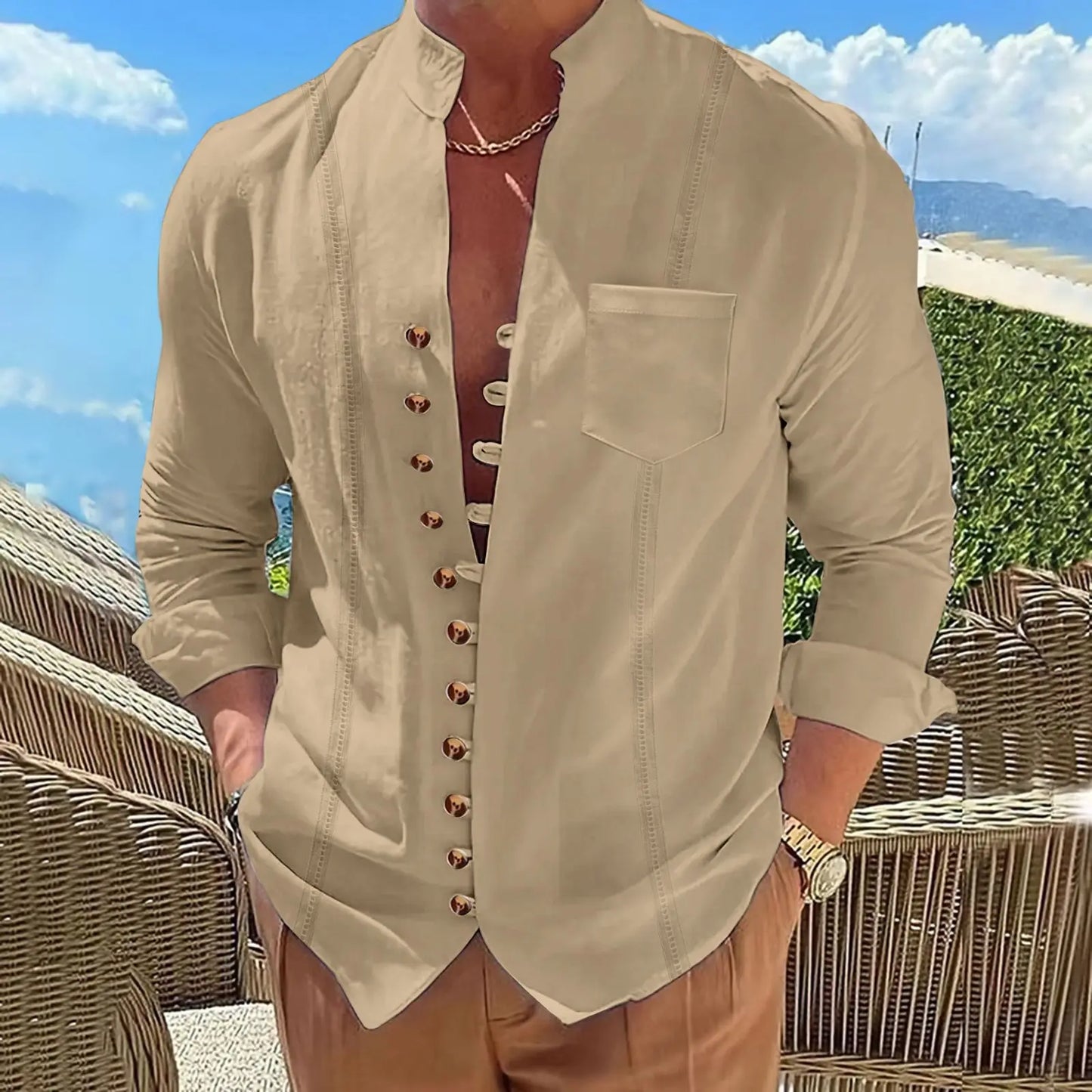 Retro Cotton Linen Shirt