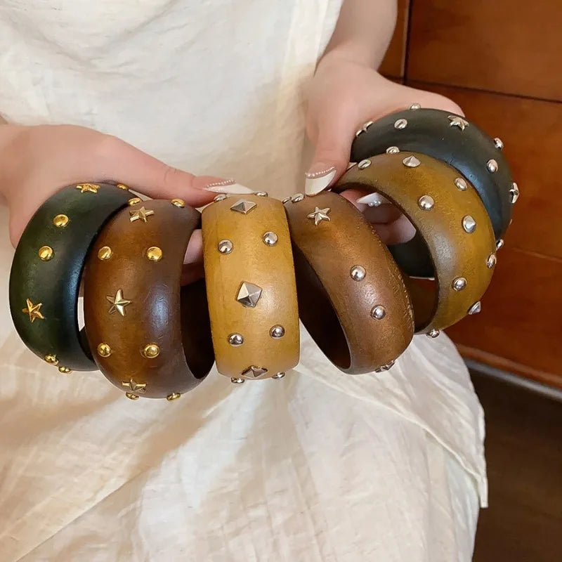 Vintage Wooden Round Bangle