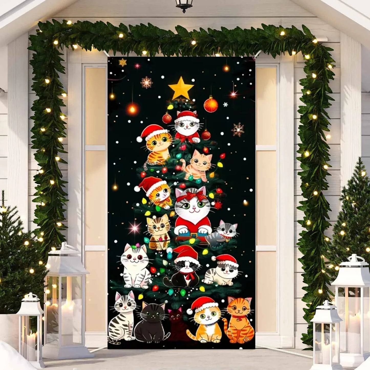Cute Animals Christmas Door Cover