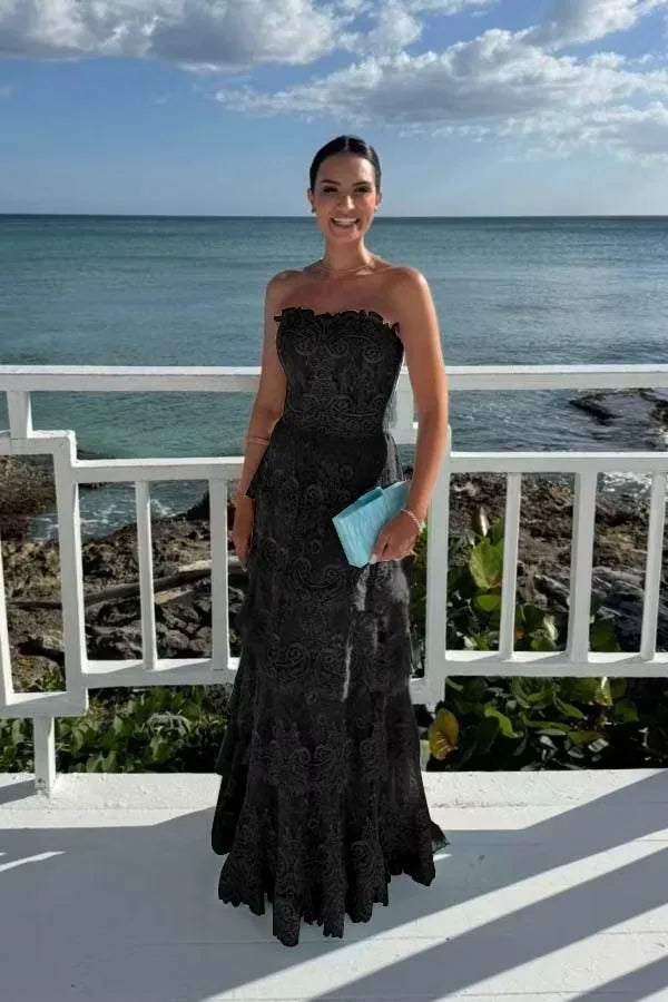 Tiered Lace Maxi Gown
