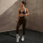Contrast Patchwork Seamless Two-Piece Yoga Set