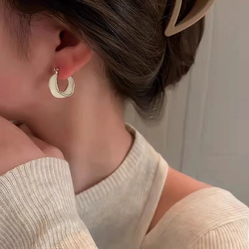 Light Luxury Rhinestone Hoops