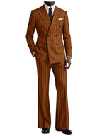 Striped Flare-Pants Formal Tuxedo Set