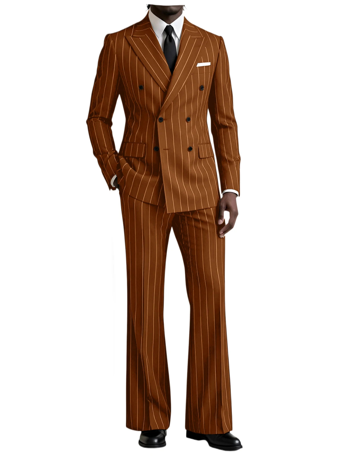 Striped Flare-Pants Formal Tuxedo Set