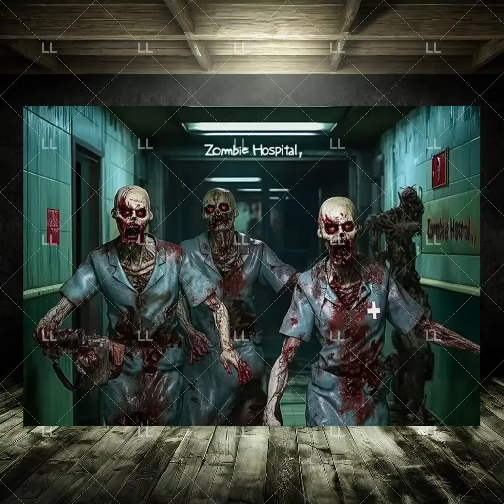 Zombie Explosion Halloween Photography Backdrop