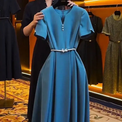 Elegant Blue Long Dress