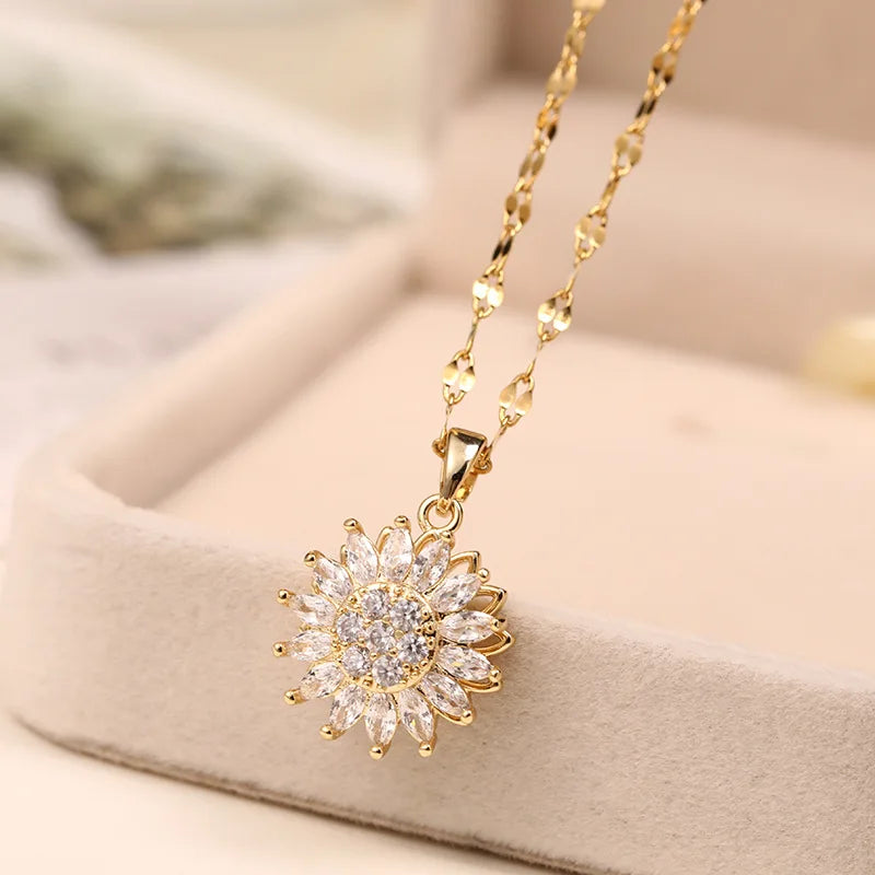 Women’s Rotating Sunflower Pendant