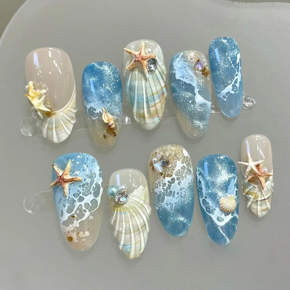 3D Ocean Wave Press Nails