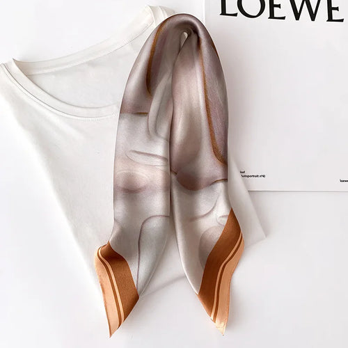 Abstract Marble Satin Square Scarf
