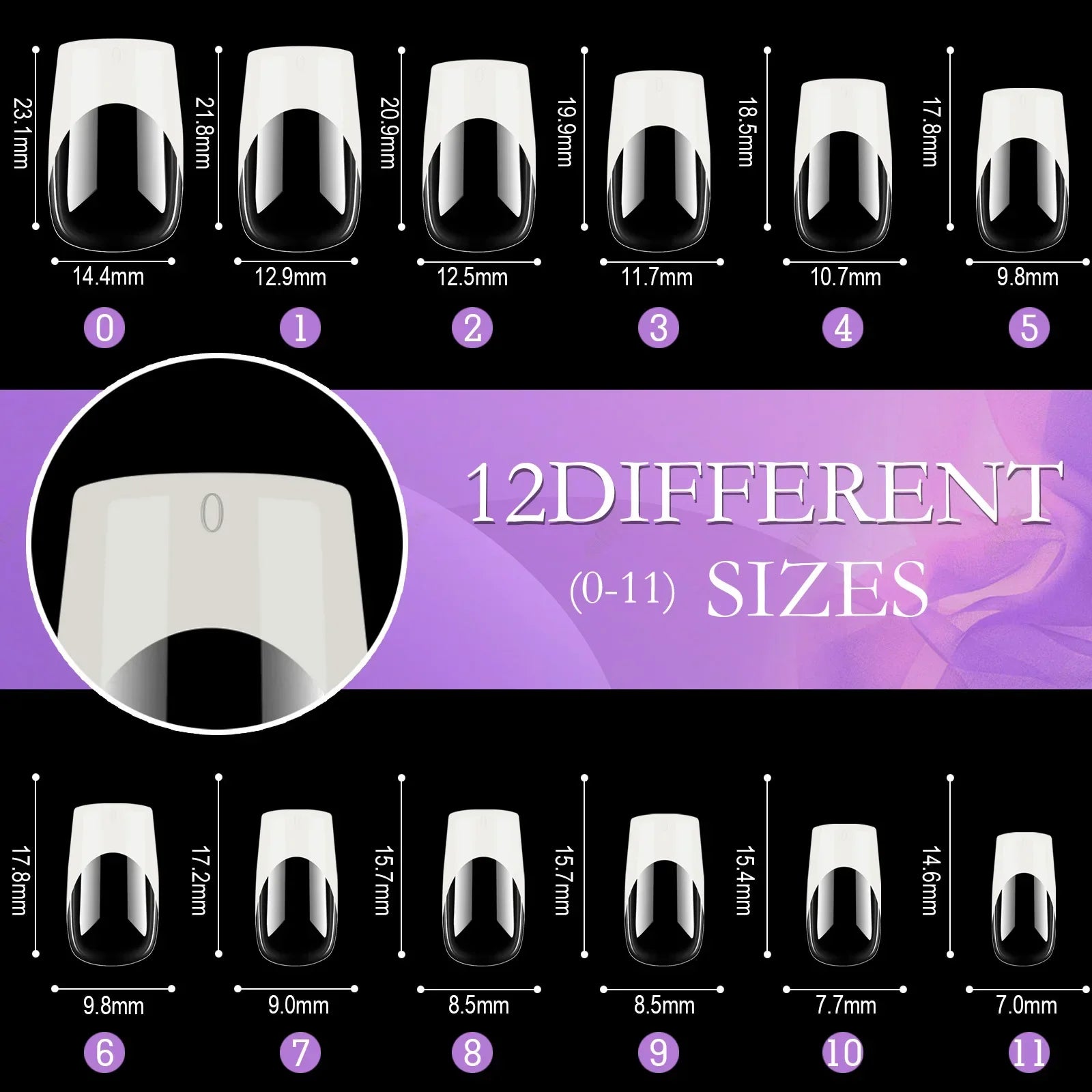 Multicolor Acrylic Nail Tips