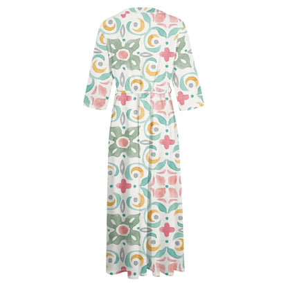 Floral Lapel Party Dress