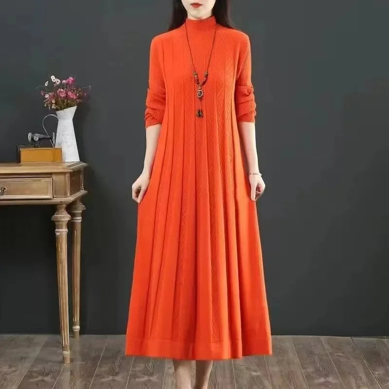Loose Half-High Collar Dress