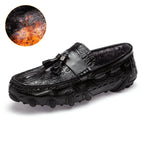 Crocodile Pattern Leather Loafers