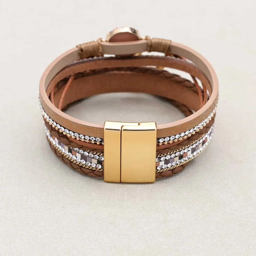 Love Heart Charm Leather Bracelet