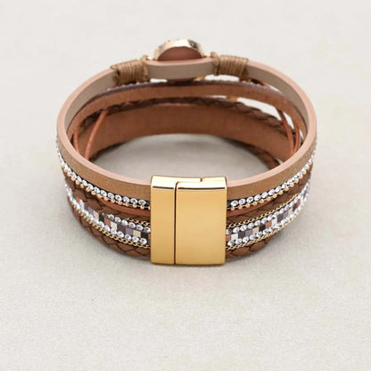 Love Heart Charm Leather Bracelet