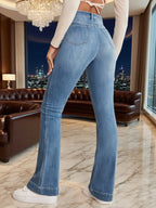 Seam-Detail Bootcut Flared Jeans