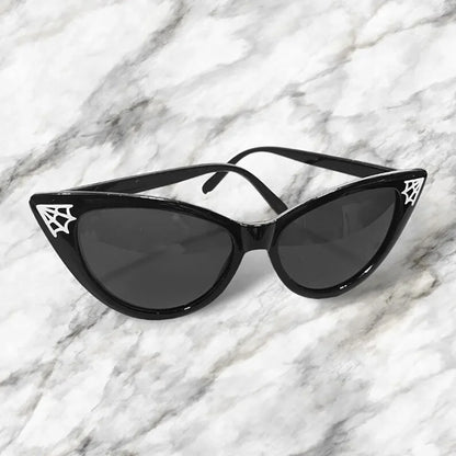 Gothic Spiderweb Cat Eye Sunglasses
