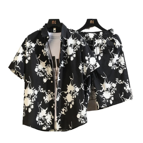 Cotton Floral Shirt Shorts Set