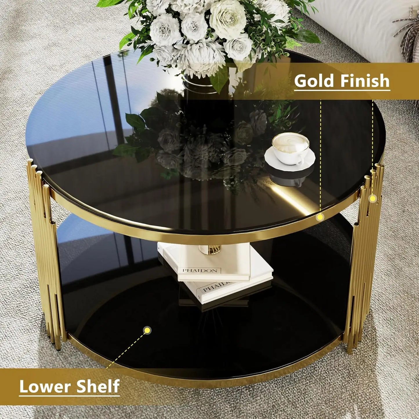 Gold Glass Coffee Table