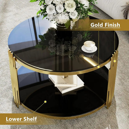 Gold Glass Coffee Table