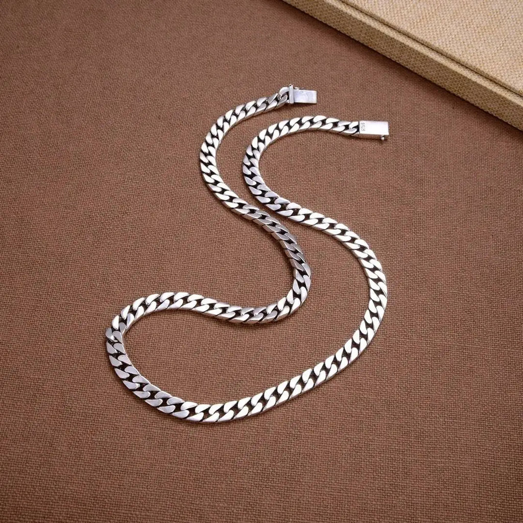 S925 Punk Silver Necklace & Bracelet Set