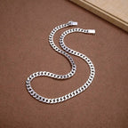 S925 Punk Silver Necklace & Bracelet Set