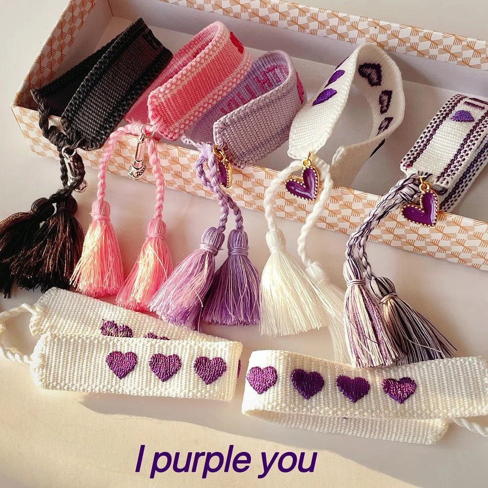 Woven Heart Letter Bracelet