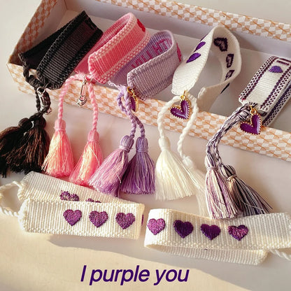 Woven Heart Letter Bracelet