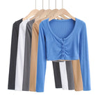 Broadcloth Solid V-Neck True-To-Size Fit Crop Top