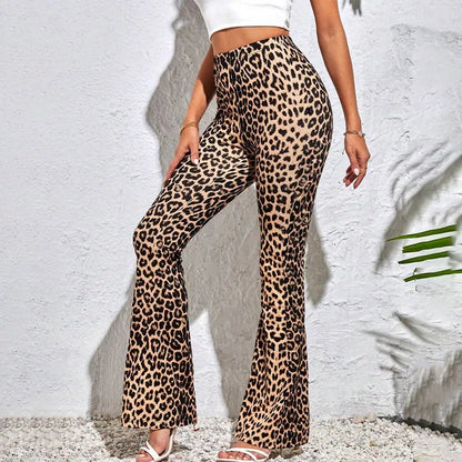 Women’s Leopard Print Flared Yoga Pants