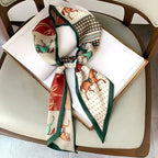 Horse Pattern Long Silk Scarf