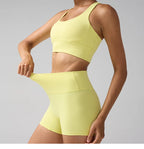 Essential Solid Sleeveless True-To-Size Fit Two-Piece Yoga Set