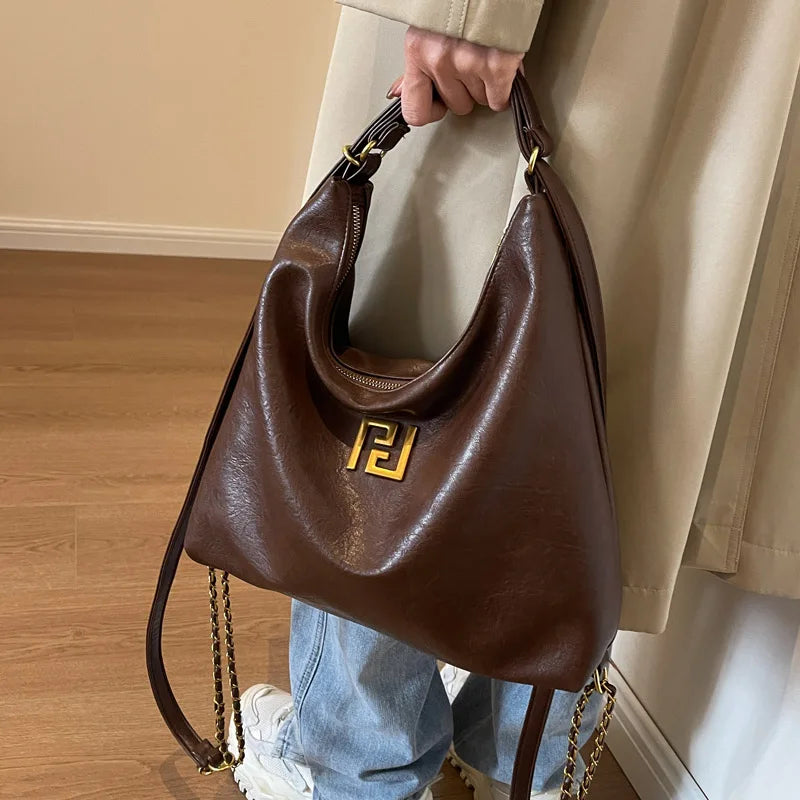 Large PU Hobos Shoulder Bag