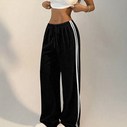 Women’s Striped Drawstring Straight Pants