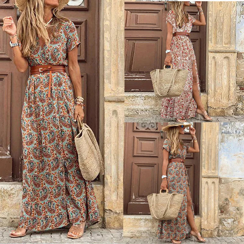 Bohemian Floral Summer Maxi Dress