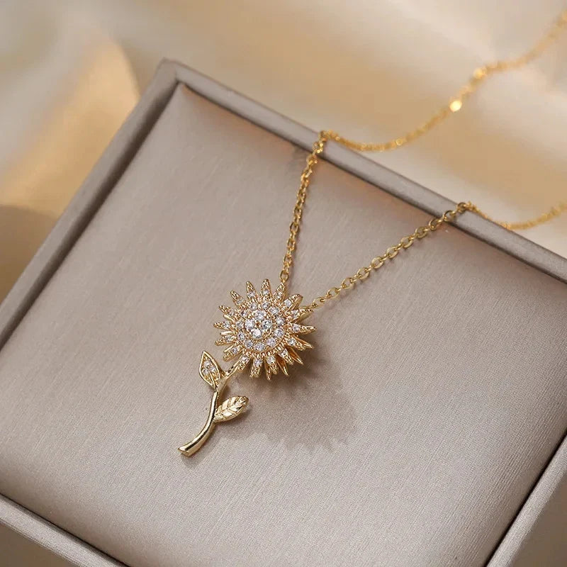 Women’s Rotating Sunflower Pendant