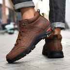 High-Top Round-Toe Lace-Up Boots